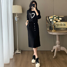 批发官图  高含棉2025<b class='q'>秋</b>季新款套装女洋气减龄高级感长袖半身裙两件套