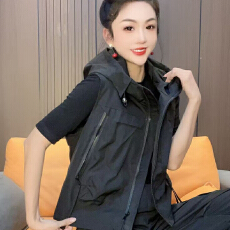 批发官图  洋气时尚休闲连帽马甲女2026秋季新款小个子减龄开衫上衣潮