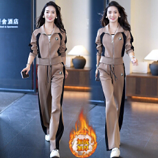 批发官图  高含棉运动服套装2025<b class='q'>冬</b>季新款加绒加厚短外套直筒裤两件套
