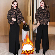 批发官图  时尚复古豹纹棉服女2025冬季新款<b class='q'>妈妈</b>装休闲百搭宽松短外套