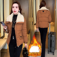 批发官图  2025冬季新款高级感大翻领棉服女韩版<b class='q'>妈妈</b>装减龄显瘦短外套