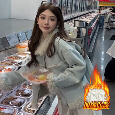 批发官图  2025冬季新款<b class='q'>韩版</b>休闲风长袖翻领外套女小个子时尚百搭上衣