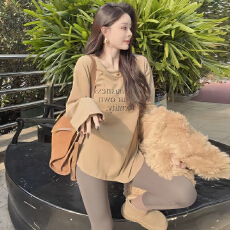 批发官图  老钱风复古套装女2025秋冬季新款<b class='q'>宽松</b>马甲长袖<b class='q'>打底衫</b>两件套