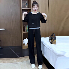 批发官图  小个子职业风套<b class='q'>装</b>女2025秋季新款假两件<b class='q'>上衣</b>阔腿<b class='q'>裤</b><b class='q'>两件套</b>潮