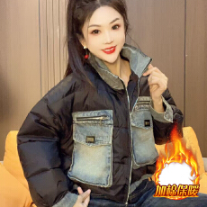 批发官图  欧货时尚高级感长袖<b class='q'>短</b>款加厚保暖棉服女2025冬季减龄外套潮