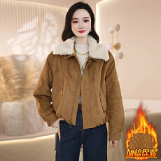 批发官图  潮流百搭短款棉服外套女2025冬季新款洋气宽松加厚保暖上衣