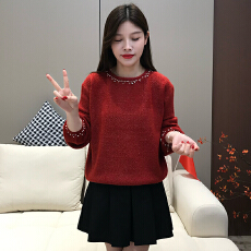 批发官图  慵懒风时髦休闲长袖毛衣女2025冬季新款松弛感百搭针织衫潮