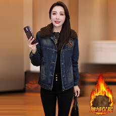 批发官图  高含棉慵懒风<b class='q'>牛仔</b>短款外套女2025冬季新款加绒加厚保暖上衣