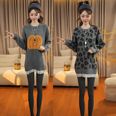 官图  韩系休闲风蕾丝拼接毛衣女2025冬季新款百搭减龄针织上衣潮