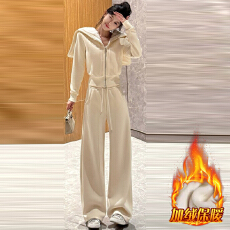 批发官图  气质百搭一整套女2025<b class='q'>冬</b>季新款显瘦卫衣外套阔腿裤两件套潮