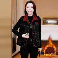 批发官图  时尚拼接翻领坎肩马夹女士2025冬季新款撞色气质开衫外套潮