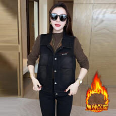 批发官图  小个子牛仔马甲女款2025冬季新款洋气背心坎肩休闲马夹外套