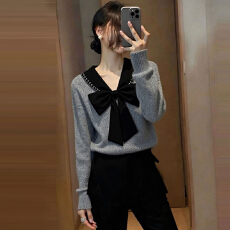 官图  欧货时尚别致长袖毛衣针织衫女2025秋冬新款高级感建立上衣