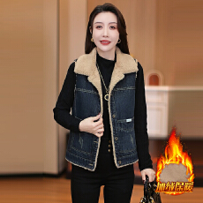 批发官图  今年流行爆款牛仔<b class='q'>马夹</b>女2025冬季新款中年<b class='q'>妈妈</b>装保暖外套潮