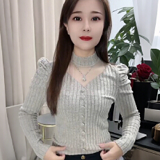 批发官图  设计感镂空网纱半<b class='q'>高领</b>t恤女2025秋冬新款巨好看保暖<b class='q'>打底衫</b>