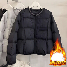 批发官图  极简风圆领宽松休闲短款棉服女2025冬季新款<b class='q'>妈妈装</b>百搭<b class='q'>外套</b>