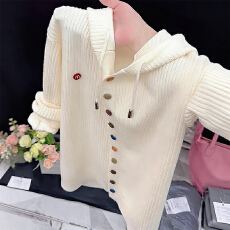 批发官图  2026新款春秋毛衣连帽秋<b class='q'>冬</b>长袖洋气针织开衫上衣打底长袖女