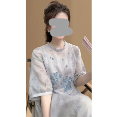 批发官图  2026夏季<b class='q'>新款</b>松弛感短袖连衣裙女士韩版潮流小众气质中长裙