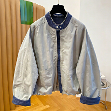 批发官图  小众设计感文艺风夹克<b class='q'>短外套</b>女2026春季新款潮流拼接上衣潮