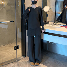 批发官图  松弛感别致套装女2026春秋季新款洋气减龄上衣阔腿裤两件套