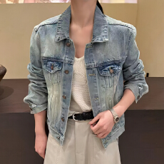 批发官图  设计感水洗牛仔外套女2026春秋季新款气质减龄休闲百搭上衣