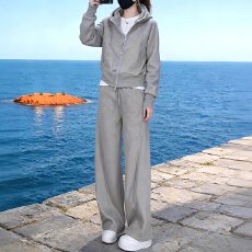 批发官图  通勤时尚休闲服套装女2026春秋新款连帽卫衣外套裤子两件套