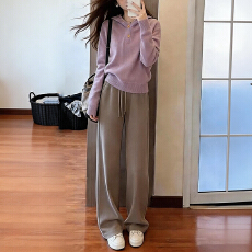 批发官图  穿搭超好看套装女2026春秋新款连帽毛衣小个子休闲裤两件套