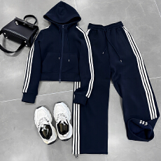 批发官图 高含棉通勤风<b class='q'>套装</b>女2026春秋新款时尚拉链外套阔腿裤两件套