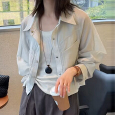 批发官图  翻领防晒衣衬衫短外套女2026夏季新款休闲<b class='q'>百搭</b>短款开衫上衣
