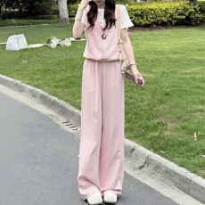 批发官图  休闲<b class='q'>运动服</b>套装女2026年夏季新款<b class='q'>百搭</b>上衣宽松阔腿裤两件套