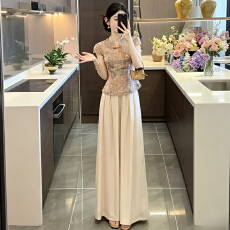批发官图  2026夏季时尚<b class='q'>套装</b>女新款中式立领短袖上衣宽松<b class='q'>休闲</b>裤两件套