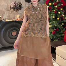 批发官图  中式国风时尚<b class='q'>套装</b>女2026夏季新款复古无袖上衣阔腿裤两件套