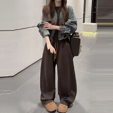 批发官图  松弛慵懒套装<b class='q'>女</b>2026秋季<b class='q'>短袖</b>上衣牛仔外套宽松阔腿裤<b class='q'>三件</b>套
