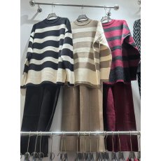 批发加厚两件套套装 套头毛针织毛衣+阔腿裤长裤 宽松<b class='q'>大码</b>女装<b class='q'>外贸</b>