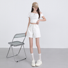 四面弹立体线高腰显瘦牛仔短裤女夏薄款2026新款a字裤子夏日