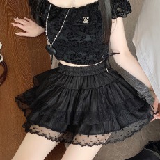 批发爆款<b class='q'>蕾丝</b>蛋糕裙半身裙夏装女款2025夏季新款短裙高腰蓬蓬半裙裙子