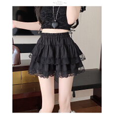 批发大码女装春季芭蕾风<b class='q'>蕾丝</b>花边半身裙蛋糕裙女高腰防走光蓬蓬裙短裙