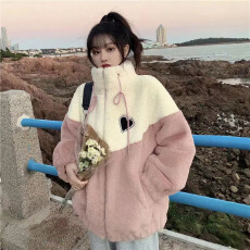 批发羊羔毛<b class='q'>外套</b>少女秋冬装2025新款加绒加厚初中高中学生百搭<b class='q'>上衣</b>棉服