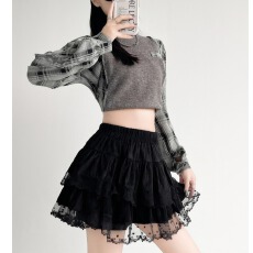 批发甜辣<b class='q'>蕾丝</b>花边蛋糕裙夏季2025辣妹女装高腰a字短裙纯欲蓬蓬半身裙