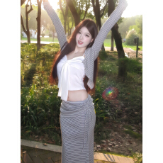 批发辣妹纯欲<b class='q'>性感</b>吊带背心开衫女秋季<b class='q'>夜店</b>修身显瘦条纹包臀长裙三件套