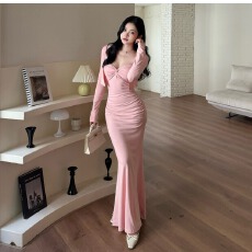 批发气质性感时尚套装裙女秋季新款长袖开衫纯欲包臀<b class='q'>吊带</b>连衣裙两件套