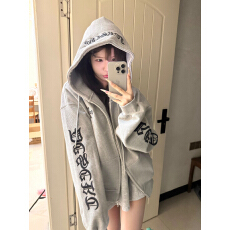 批发美式cleanfit<b class='q'>潮牌</b>华夫格<b class='q'>卫衣</b>外套女秋季休闲重磅高街连帽开衫上衣