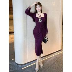 批发百搭两件套挂鱼尾高级吊带性感<b class='q'>防晒</b>风脖名媛开衫感包连衣裙臀气质