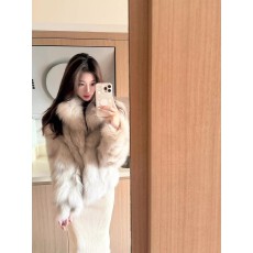 批发精致韩系灰色皮草毛呢外套女<b class='q'>秋</b>冬2025新款高级感名媛休闲毛毛上衣