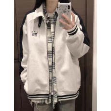 批发美式潮牌撞色拼接立领棒球服外套<b class='q'>男</b>女秋季学院风宽松情侣夹克上衣