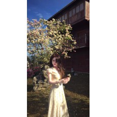 批发2026新款法式初恋v领碎花<b class='q'>连衣裙</b>子女<b class='q'>夏</b>季气质小飞袖修身收腰长裙