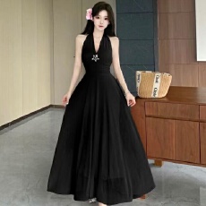 批发【原版➕胸垫➕配饰】超仙A字大摆连衣裙气质名媛时尚高级感新款