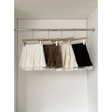 批发甜美风蕾丝拼接<b class='q'>高腰</b>蛋糕半身裙女秋冬新款韩系ins百搭A字<b class='q'>短裙</b>蓬蓬