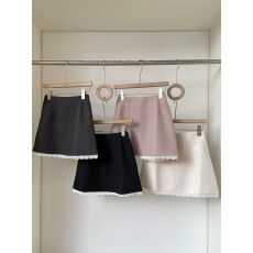 批发巨显瘦百搭韩系呢子蕾丝<b class='q'>短裙</b>半身裙<b class='q'>高腰</b>松紧甜美ins小个子包臀裙