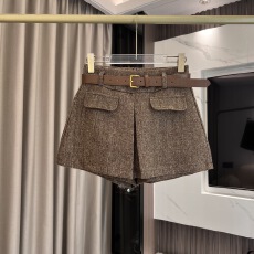 批发御姐气质<b class='q'>高腰</b>金属扣设计感显瘦A字短款裙裤配腰带韩系假两件<b class='q'>短裙</b>